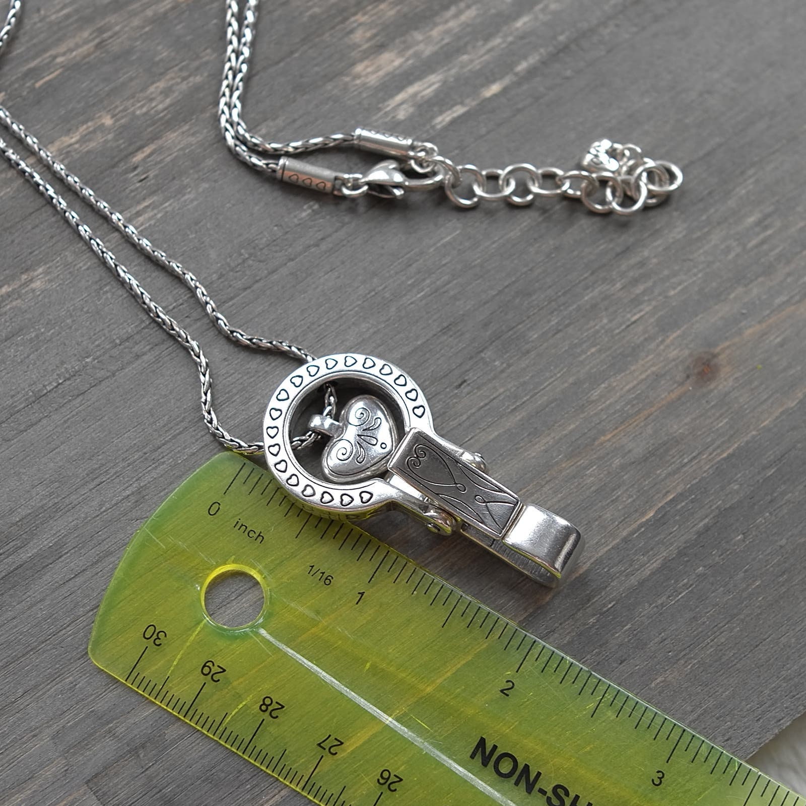 Brighton Lanyard Badge ID Holder Necklace Heart Clear Crystsl