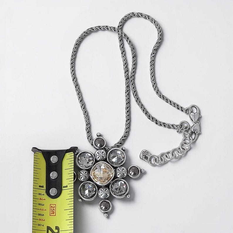Brighton Serena Pendant Necklace Champagne Bronze Stones Twisted Chain Retired image 4