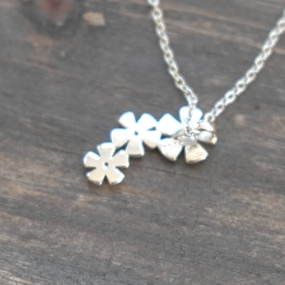 Sterling Silver 925 Three Tiny Daisy Flowers Pend… - image 6