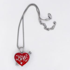 Brighton Love Heart Arrow Reversible Red Enamel Pendant Necklace 16-18 Inch image 3