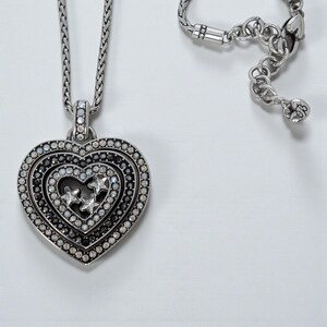 Brighton Starlight Heart Crystal Pendant Necklace Silver Plated Lobster Clasp image 4