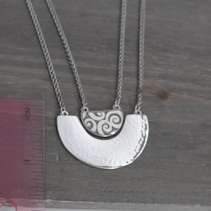 Brighton Andaluz Arch Layered Pendant Necklace: Hammered Silver, Rhinestone Accents (18-20") image 8