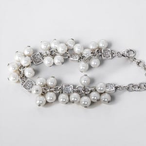 Brighton Pearl Beaded Bracelet Silver Plated Rare Retired 7-8" Lobster Clasp image 2