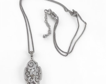 Brighton Andaluz Reversible Pendant Necklace Silver Plated 34" Chain