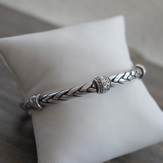 Brighton Braided Pattern Bangle Bracelet Plated R… - image 4