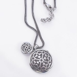 Brighton Ferrara Medallion Pendant Necklace Popcorn Chain Silver 16-18 Inch image 4