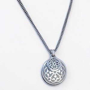Brighton Ferrara Medallion Pendant Necklace Popcorn Chain Silver 16-18 Inch image 3