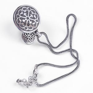 Brighton Ferrara Medallion Pendant Necklace Popcorn Chain Silver 16-18 Inch image 7