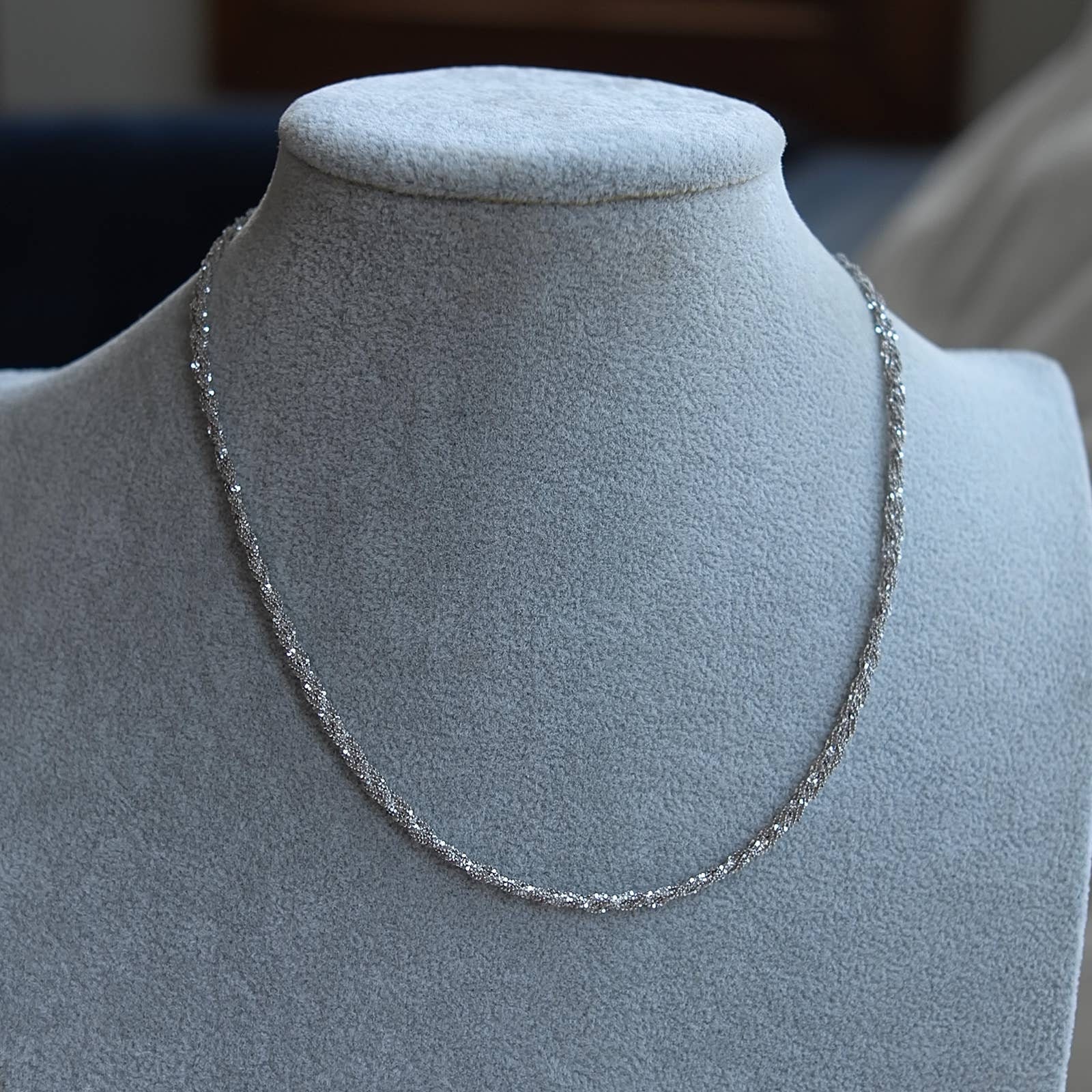 18k White Gold Margarita Chain Necklace 16