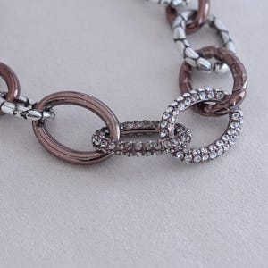 Brighton Pebble Pave Bracelet: Bronze Tone Oval Links, Crystal Accents image 3