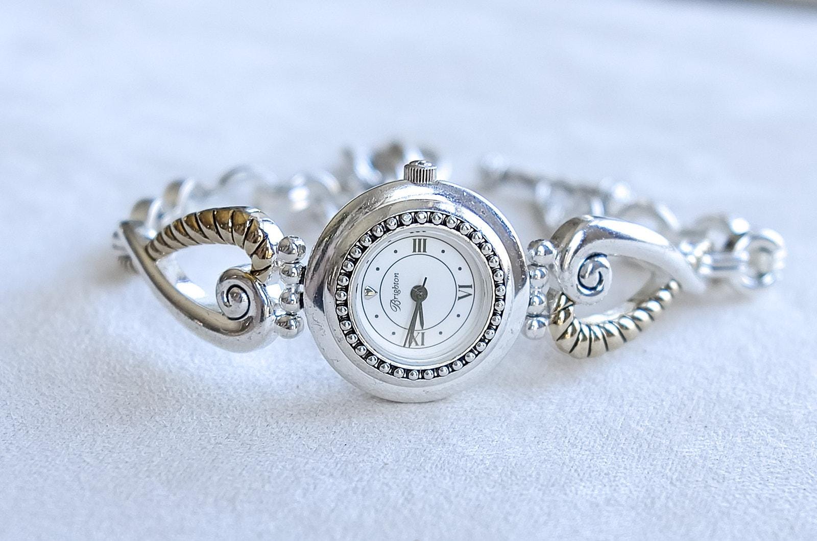Brighton Charleston Watch: Two Tone Silver Gold, Elegant 