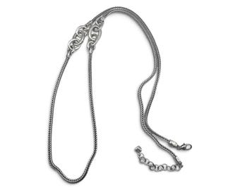 Brighton Long Silver Wheat Chain Necklace, 38-40 Inch Decorative Link Necklace