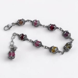 Vintage Brighton Glass Mountain Beaded Bracelet Multicolor Caged Crystal Retired image 2