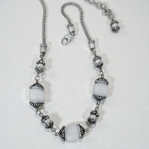 Brighton Mother Of Pearl Abalone Beaded Necklace Silver Plated Coastal Retired image 5