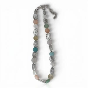 Brighton Gelato Pastel Pebble Perlen-Halskette Silber Spacers Multicolor im Ruhestand Bild 4