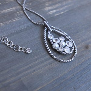 Brighton Monte Carlo Teardrop Pendant Necklace Silver Crystal Pearl Retired image 3