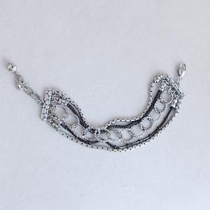 Brighton Pebble Cascade Multistrand Bracelet Retired 7-8" 1" Silver Gift Elegant Style for Brighton Lovers Jewelry