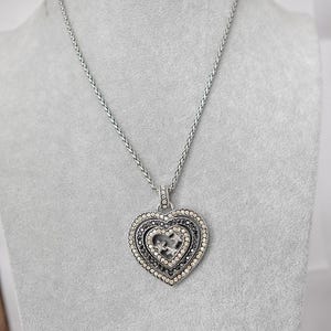 Brighton Starlight Heart Crystal Pendant Necklace Silver Plated Lobster Clasp image 2