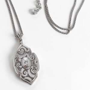 Brighton Andaluz Reversible Pendant Necklace Silver Plated Long Chain Retired image 3