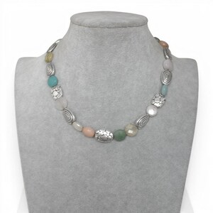 Brighton Gelato Pastel Pebble Perlen-Halskette Silber Spacers Multicolor im Ruhestand Bild 2