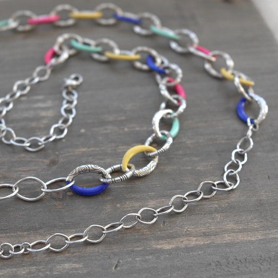 Brighton CARAMBA Long Chain Necklace Colorful Lin… - image 6