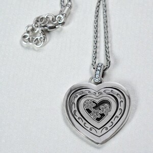 Brighton Starlight Heart Crystal Pendant Necklace Silver Plated Lobster Clasp image 6