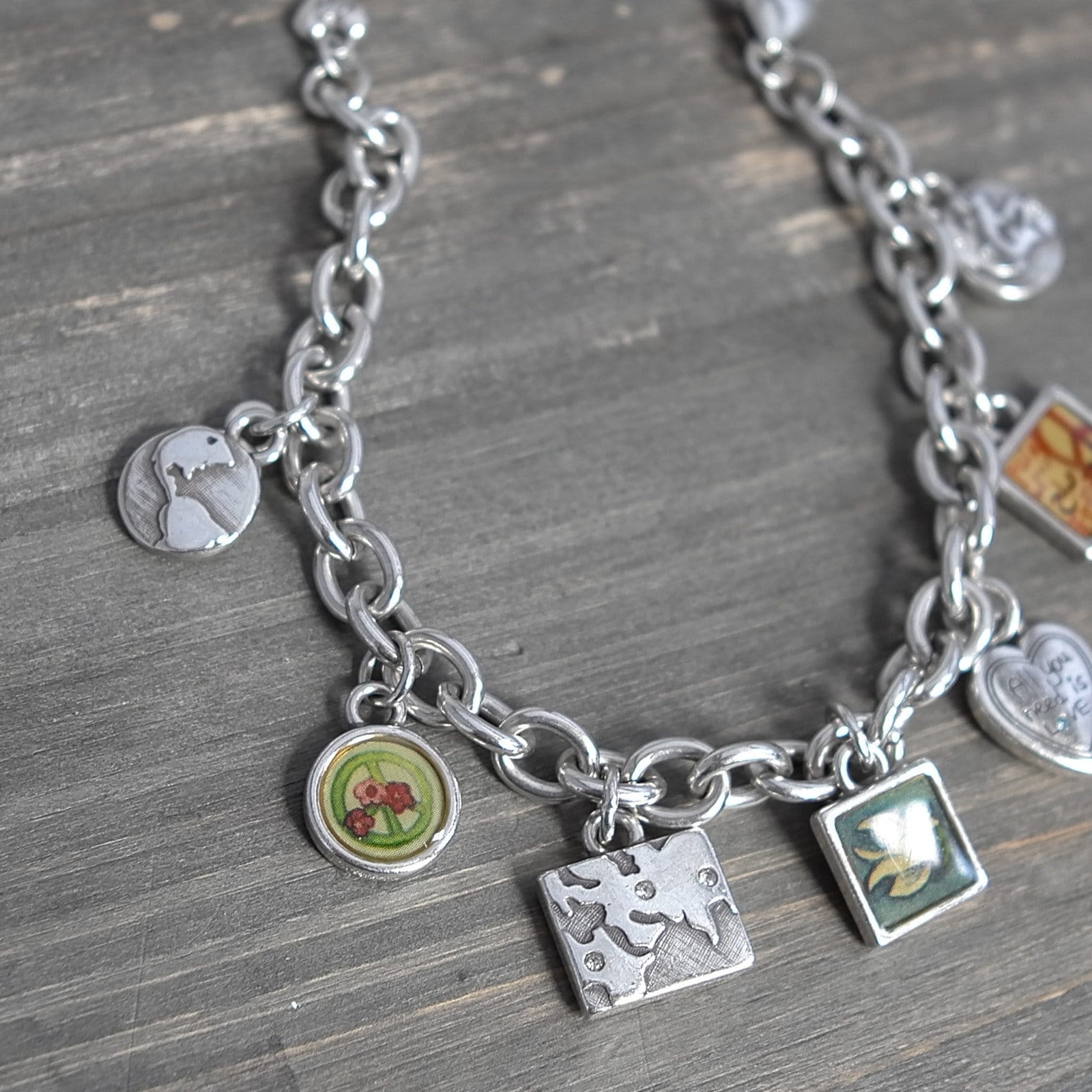 Vintage Brighton Peace Charm Bracelet Peace Dove Hearts Peace Sign 8 Retired Etsy UK
