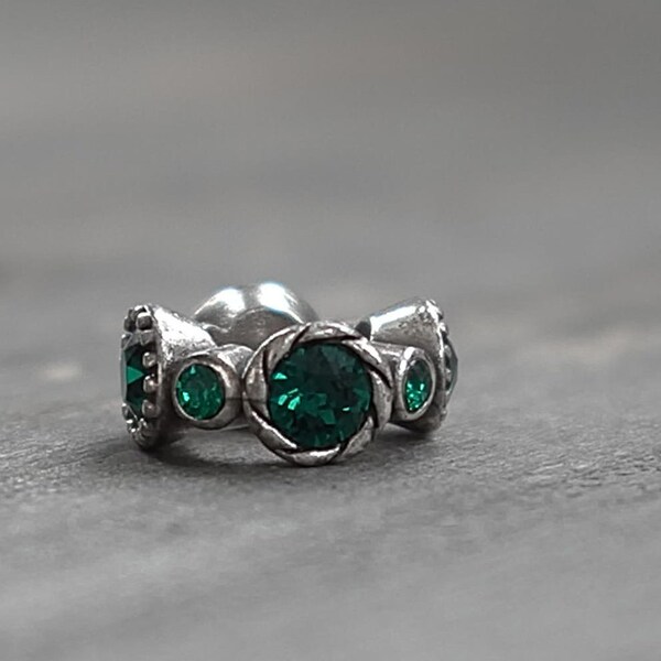 Brighton Halo Stargazer Spacer Charm Bead Emerald Green Color Crystals