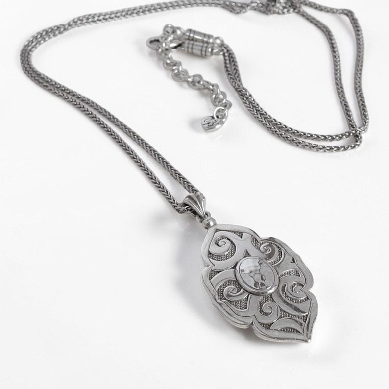 Brighton Andaluz Reversible Pendant Necklace Silver Plated Long Chain Retired image 2