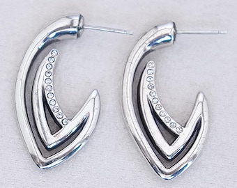 Brighton J Creolen versilbert Strasskristall Ruhestand Post zurück