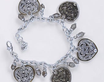 Brighton Loves Crest Bettelarmband Kristall Perlen zweifarbig Bronze Silber im Ruhestand