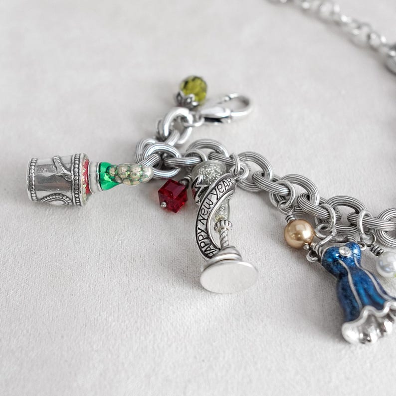 Brighton Celebration J37582 New Years Charm Bracelet Silver Plated Party Retired image 8