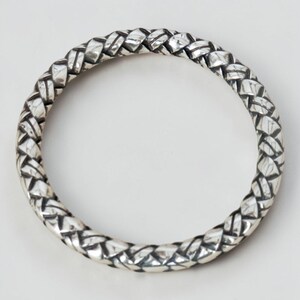 Bracciale rigido intrecciato grosso Brighton Vintage Raro Fuori Produzione Placcato Argento immagine 4