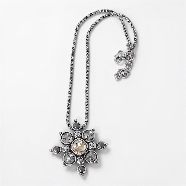 Brighton Serena Pendant Necklace Champagne Bronze Stones Twisted Chain Retired image 1