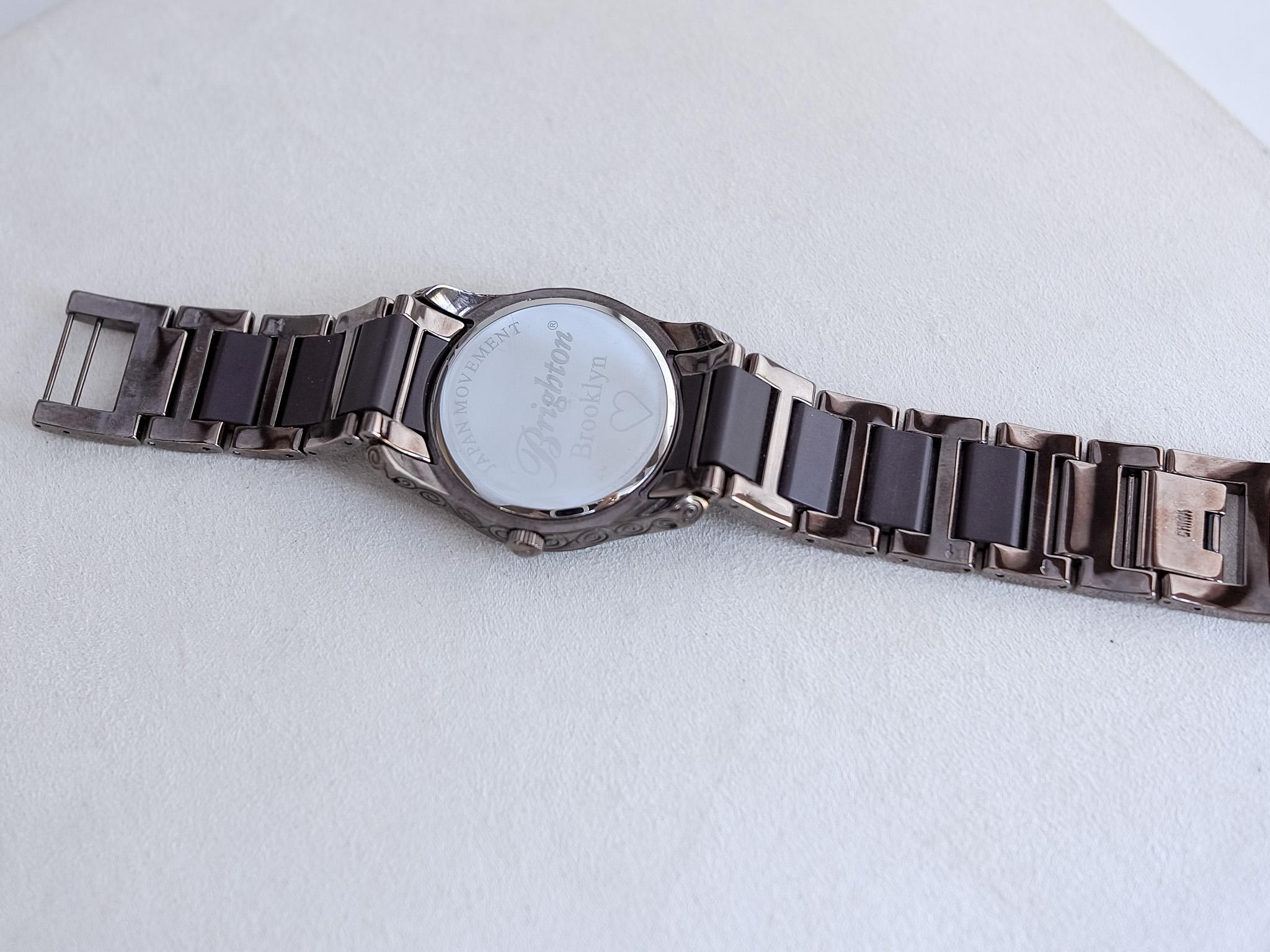 Brighton Brooklyn Watch: Bronze Tone, Rubber Band, Retired 