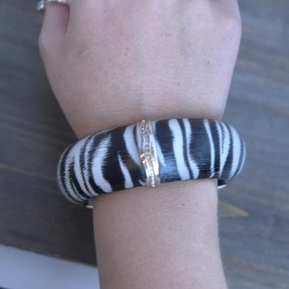 Brighton Zebra Bangle: Silver Plated Crystal Acce… - image 5