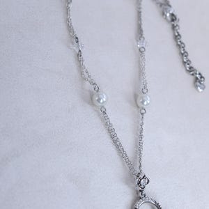 Brighton Bellissima Pendant Necklace Faux Pearls Small Crystals Retired Design image 5