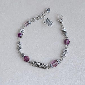 Etsy Title: Brighton Marrakesh Bazaar Bracelet Purple Crystal Retired 7-8" Silver Plated Gift Ultra Rare Style for Brighton Lovers Jewelry