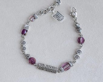 Brighton Marrakesh Bazaar Bracelet: Purple Crystal, Silver Plated, Retired