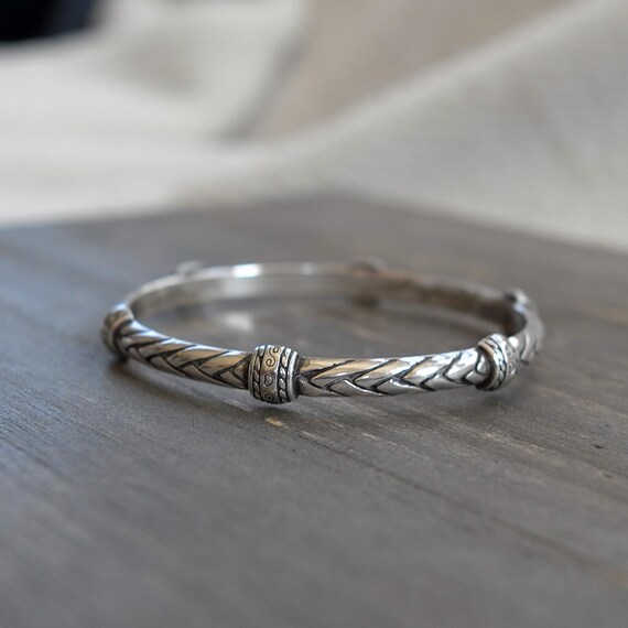 Brighton Braided Pattern Bangle Bracelet Plated R… - image 2