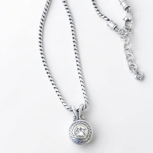 Vintage Brighton Heiress Pendant Necklace Silver Plated Retired Crystal image 2