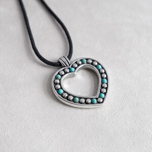 Collier pendentif coeur indé Brighton : argent style sud-ouest, réglable image 2