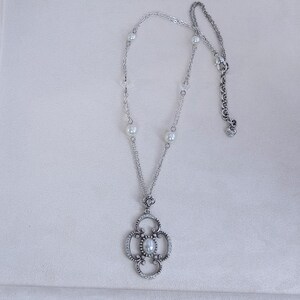 Brighton Bellissima Pendant Necklace Faux Pearls Small Crystals Retired Design image 2