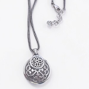Brighton Ferrara Medallion Pendant Necklace Popcorn Chain Silver 16-18 Inch image 2