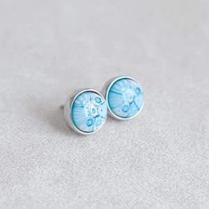 Alan Koulian Sterling Silver Murano Millefiori Stud Earrings: Italian Designer Glass