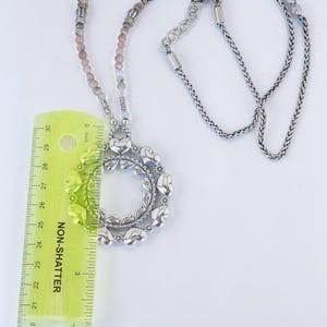 Brighton Love Mandala Beaded Necklace Heart Wreath Pink Silver Retired READ image 6