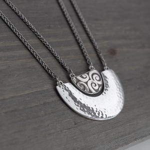 Brighton Andaluz Arch Layered Pendant Necklace: Hammered Silver, Rhinestone Accents (18-20") image 2