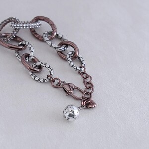 Brighton Pebble Pave Bracelet: Bronze Tone Oval Links, Crystal Accents image 5