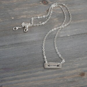 Sterling Silver Bar Necklace Arrow 3.67g 19" Chain Dainty Stamped 925