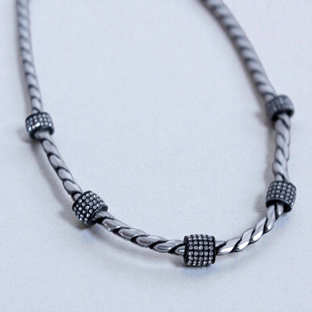 Brighton Meridian Silver Black Rhinestone Crystal Chain Necklace 16-18 ...